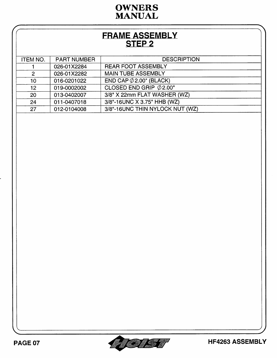 Hoist Fitness HF4263 User Manual | Page 8 / 25