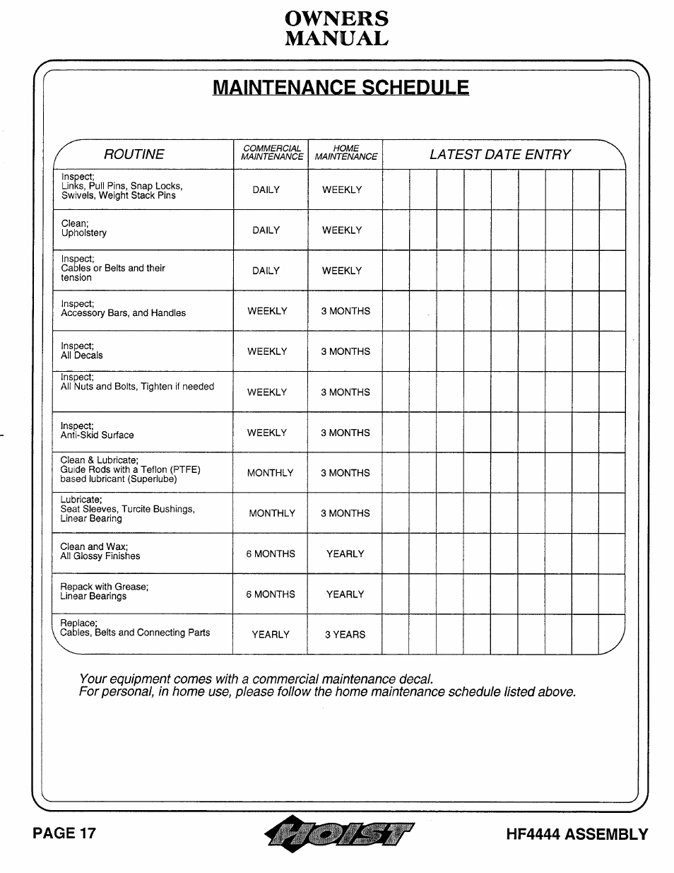 Hoist Fitness HF4444 User Manual | Page 18 / 23