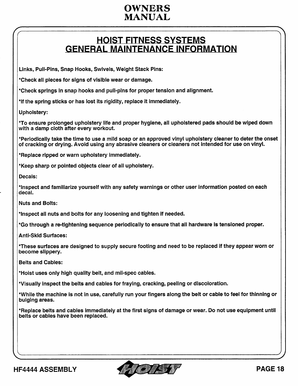 Hoist Fitness HF4444 User Manual | Page 19 / 23