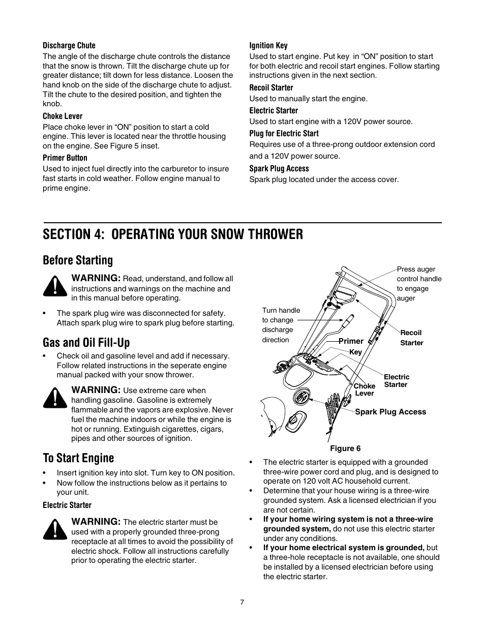 Before starting, Gas and oil fill-up | Cub Cadet 721E User Manual | Page 7 / 16