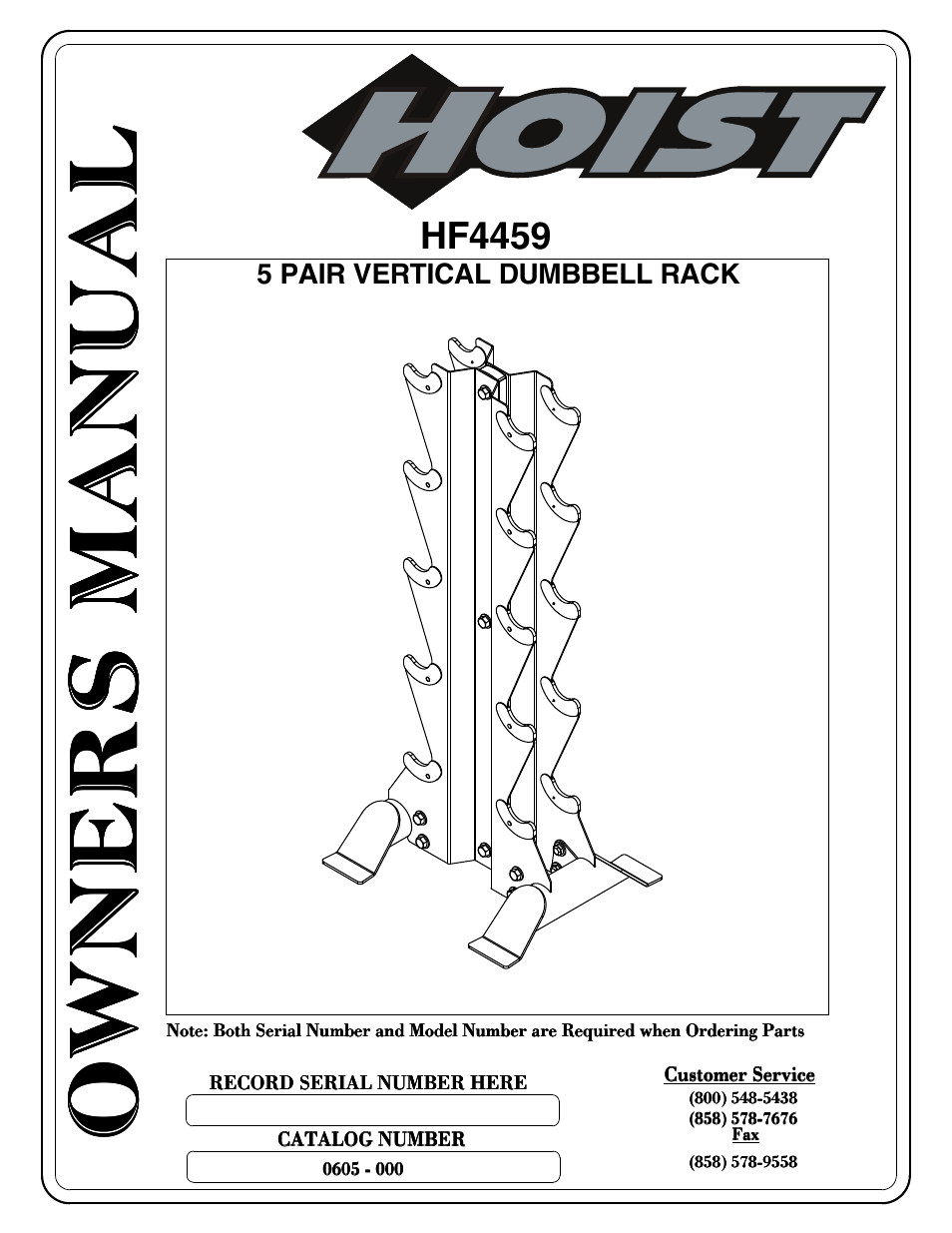 Hoist Fitness HF4459 User Manual | 25 pages