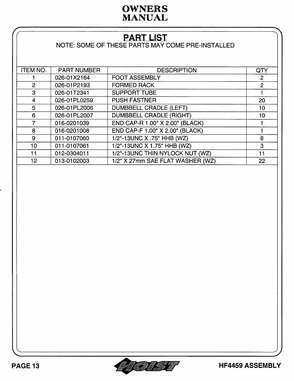 Hoist Fitness HF4459 User Manual | Page 14 / 25