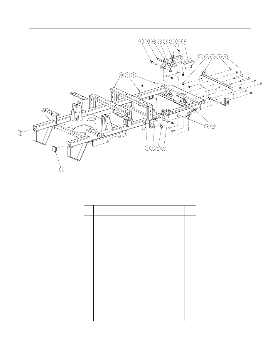 Frame assembly - figure 1 and parts list | Cub Cadet 53AI8CTZ750 User Manual | Page 3 / 28