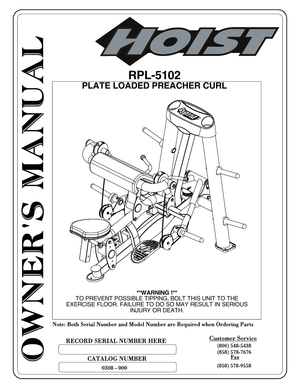 Hoist Fitness RPL-5102 User Manual | 50 pages