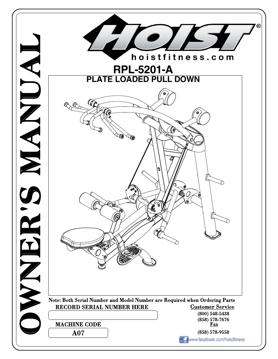 Hoist Fitness RPL-5201-A User Manual | 43 pages