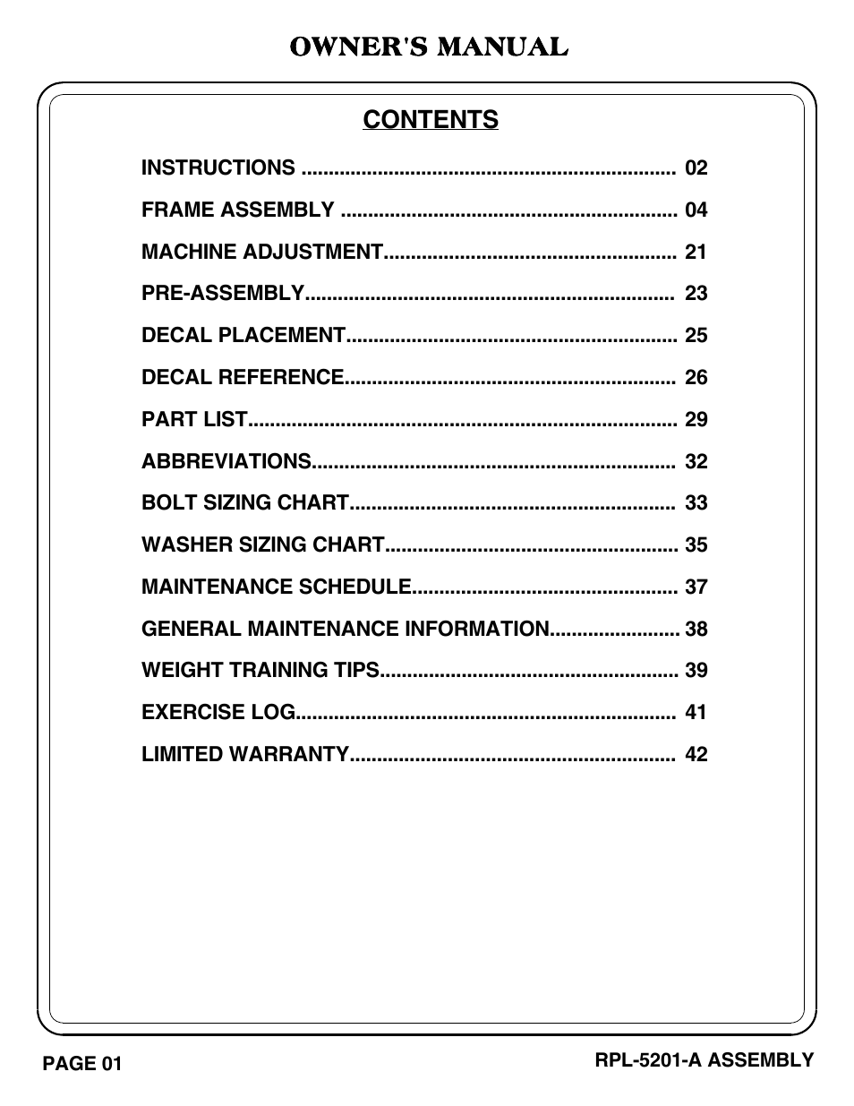 Hoist Fitness RPL-5201-A User Manual | Page 2 / 43