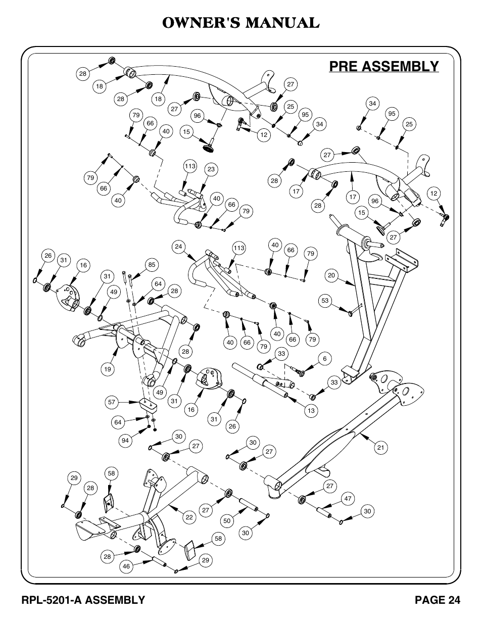 Pre assembly owner's manual | Hoist Fitness RPL-5201-A User Manual | Page 25 / 43