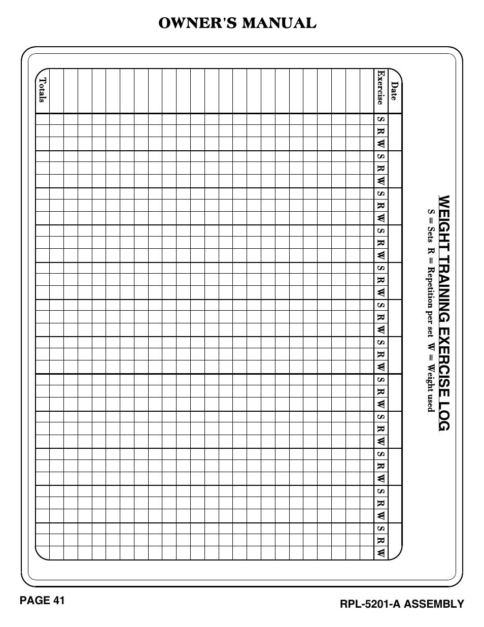 Owner's manual | Hoist Fitness RPL-5201-A User Manual | Page 42 / 43