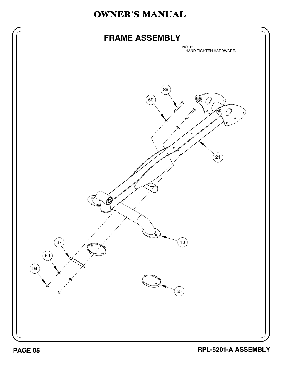 Frame assembly owner's manual | Hoist Fitness RPL-5201-A User Manual | Page 6 / 43