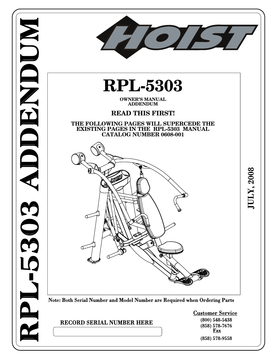 Hoist Fitness RPL-5303 User Manual | 48 pages