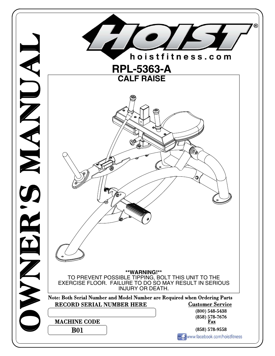 Hoist Fitness RPL-5363-A User Manual | 32 pages