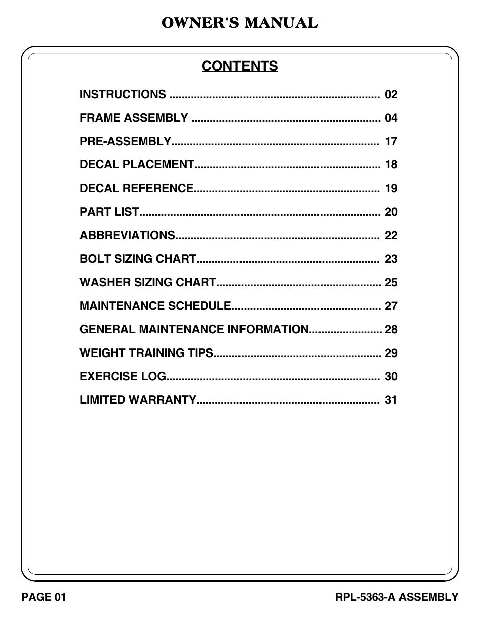 Hoist Fitness RPL-5363-A User Manual | Page 2 / 32