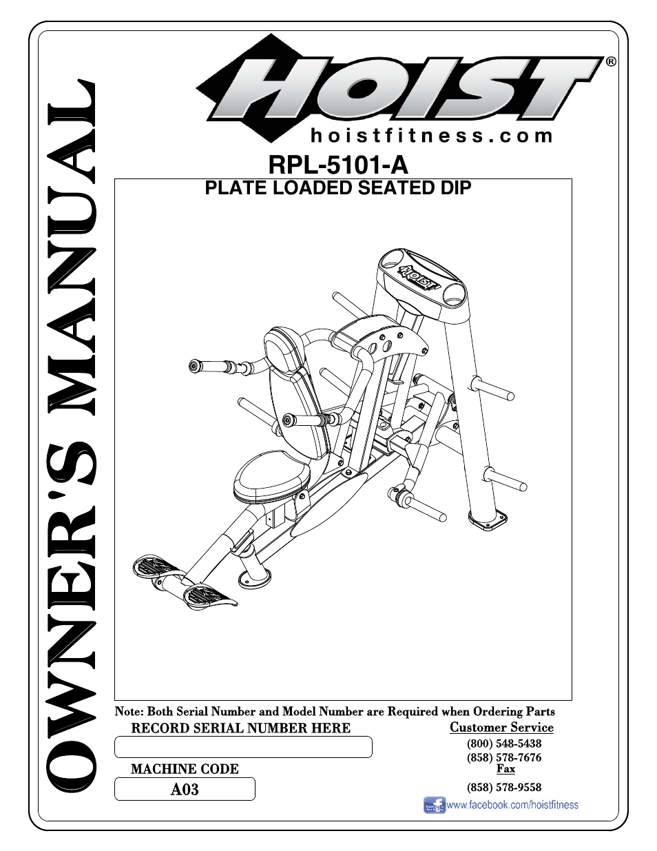 Hoist Fitness RPL-5101-A User Manual | 38 pages