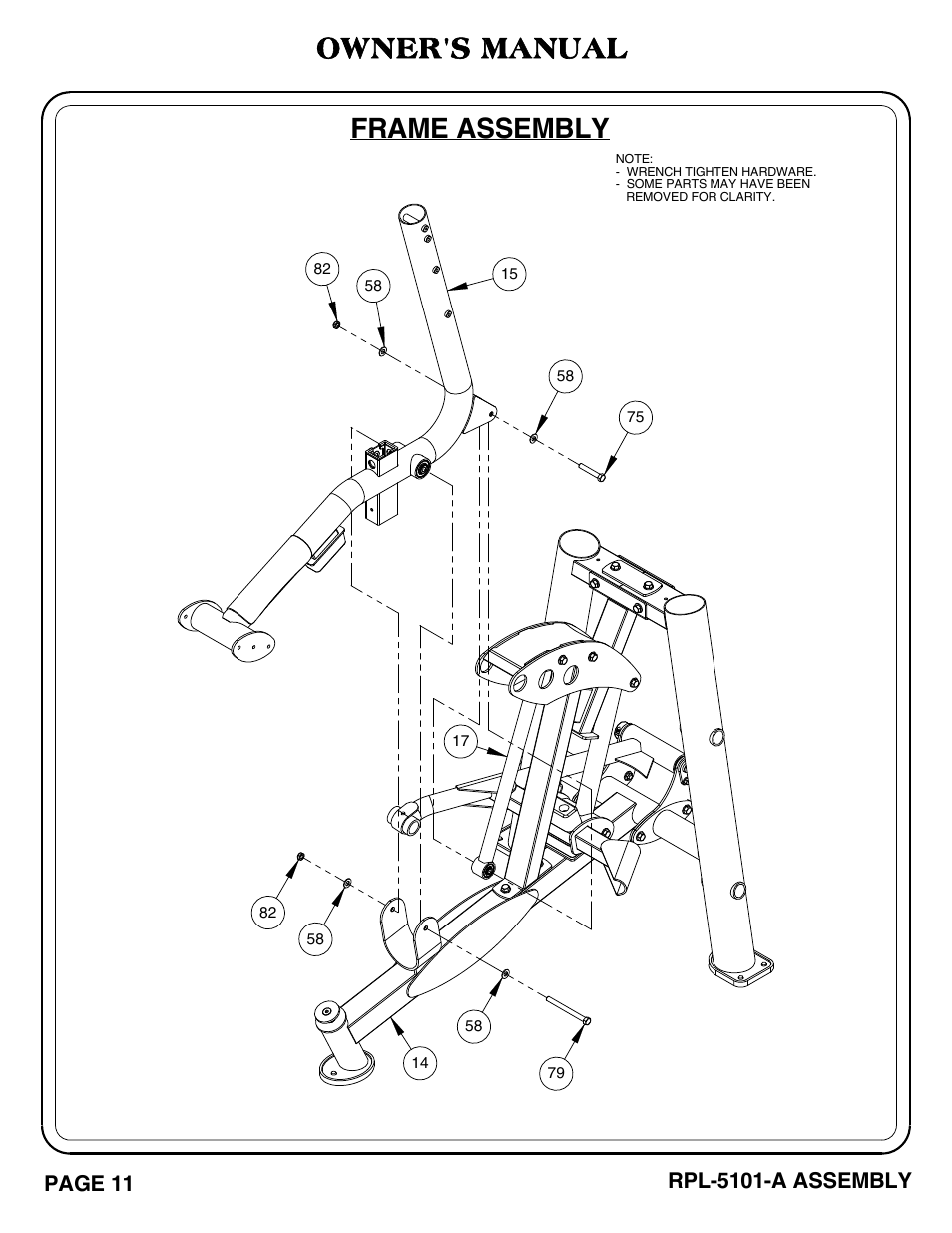 Frame assembly owner's manual | Hoist Fitness RPL-5101-A User Manual | Page 12 / 38