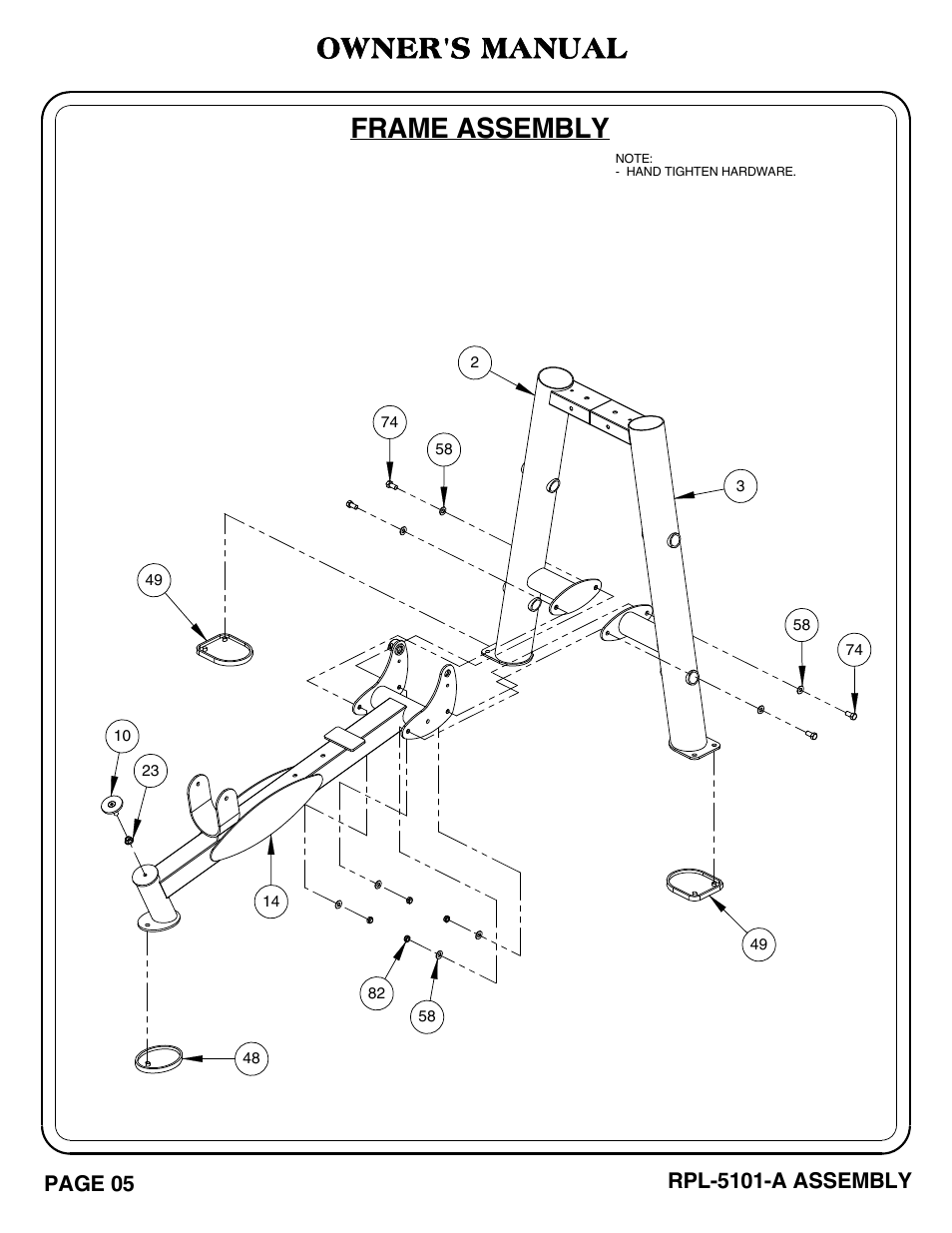 Frame assembly owner's manual | Hoist Fitness RPL-5101-A User Manual | Page 6 / 38