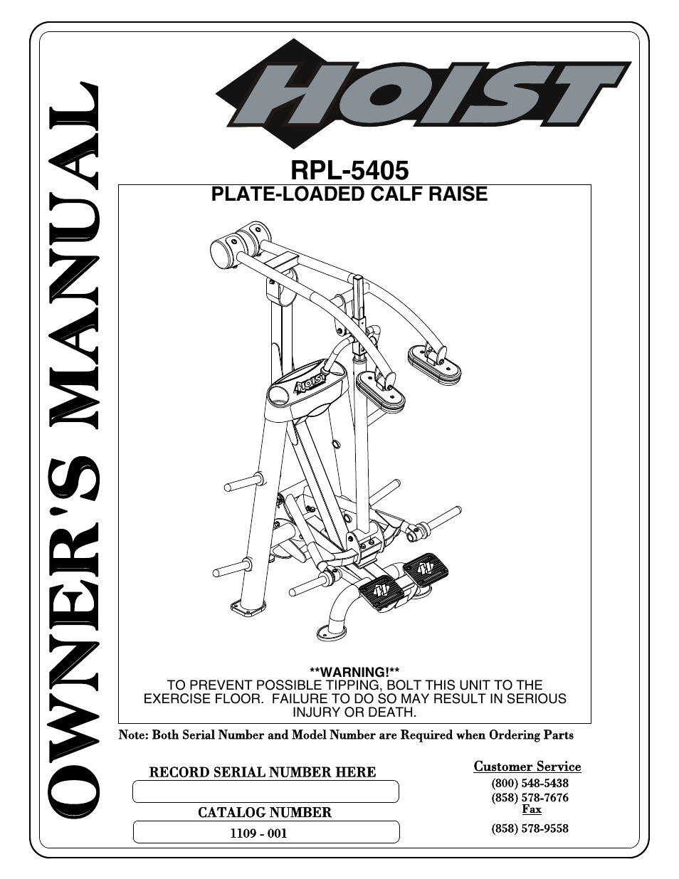 Hoist Fitness RPL-5405 User Manual | 40 pages