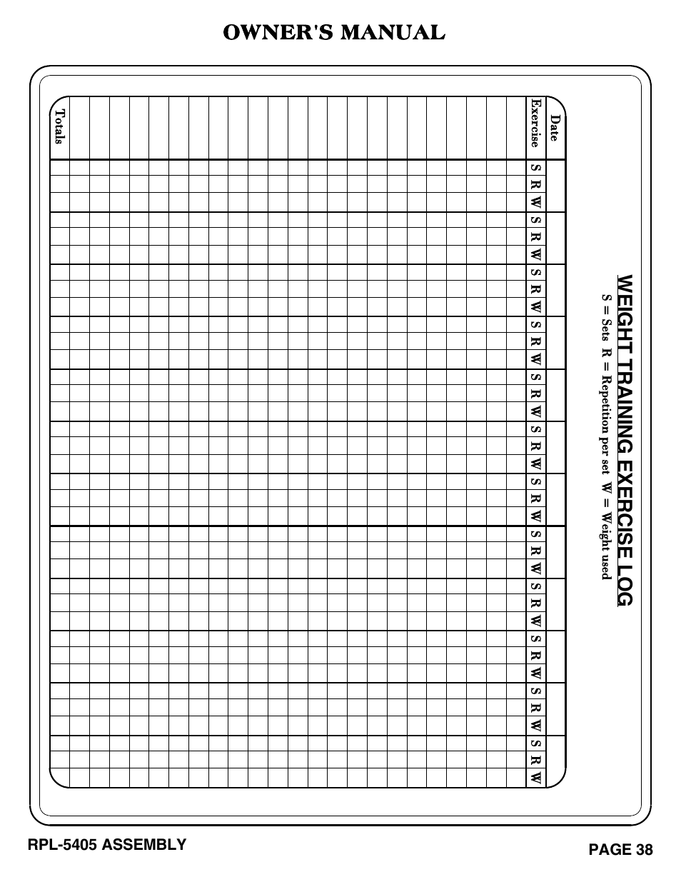 Owner's manual | Hoist Fitness RPL-5405 User Manual | Page 39 / 40