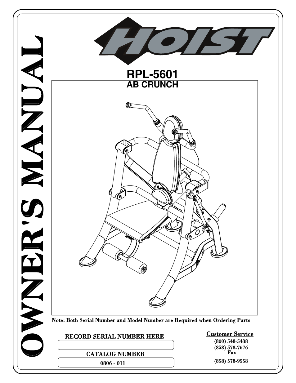 Hoist Fitness RPL-5601 User Manual | 31 pages