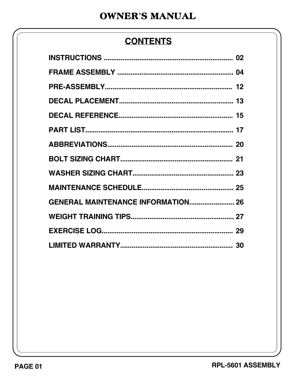 Hoist Fitness RPL-5601 User Manual | Page 2 / 31