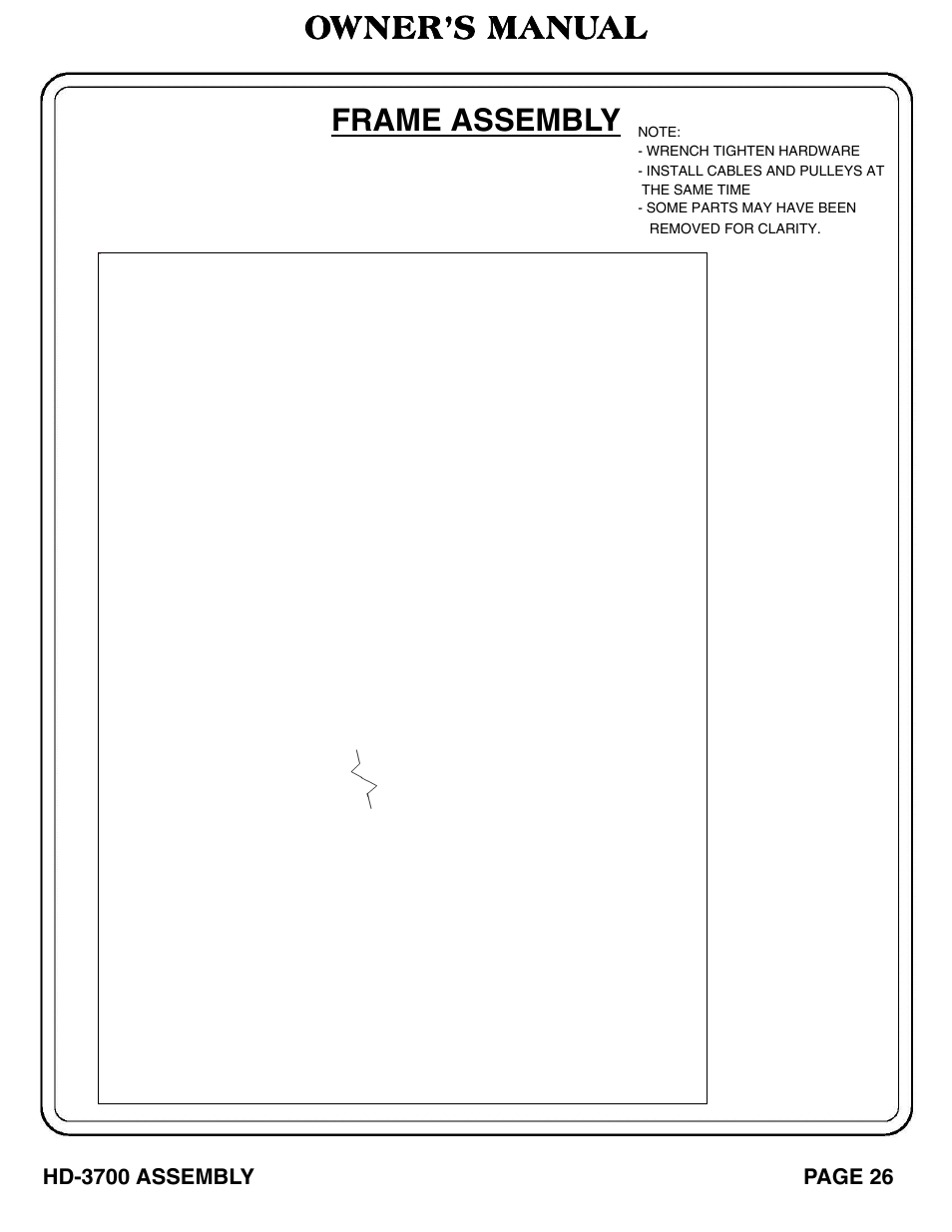 Owner’s manual frame assembly | Hoist Fitness RS‐1408 User Manual | Page 27 / 57