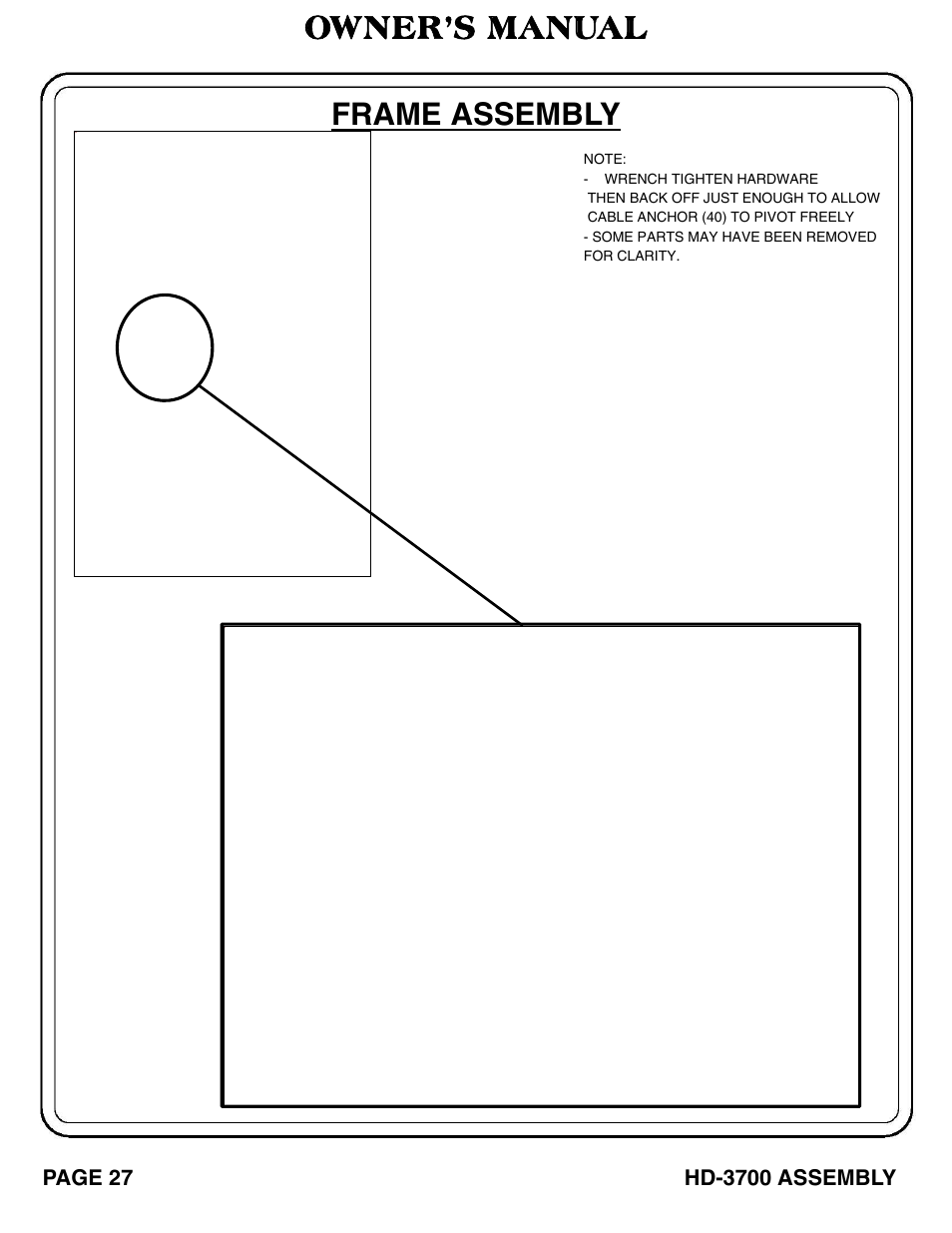 Owner’s manual frame assembly | Hoist Fitness RS‐1408 User Manual | Page 28 / 57