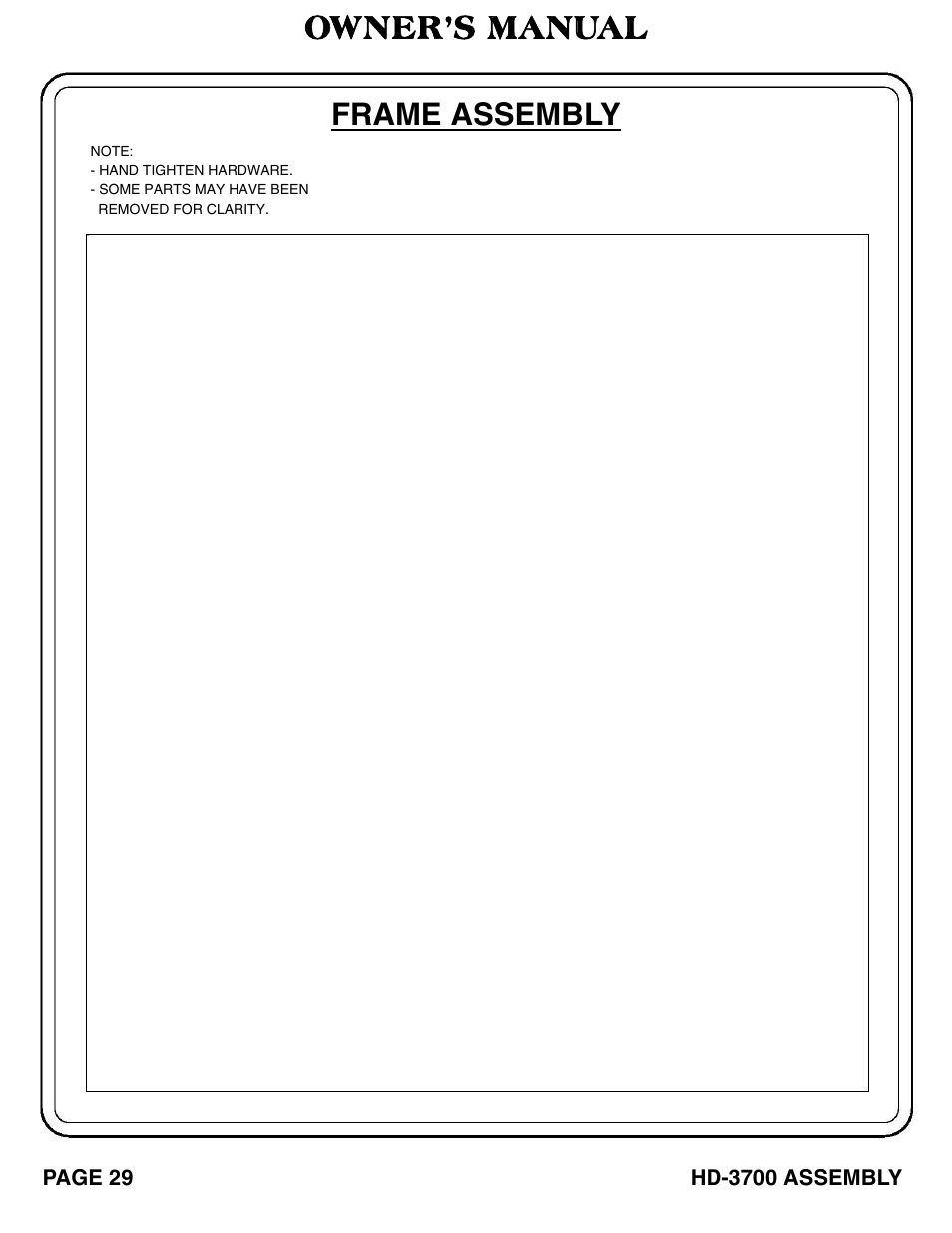 Owner’s manual frame assembly | Hoist Fitness RS‐1408 User Manual | Page 30 / 57