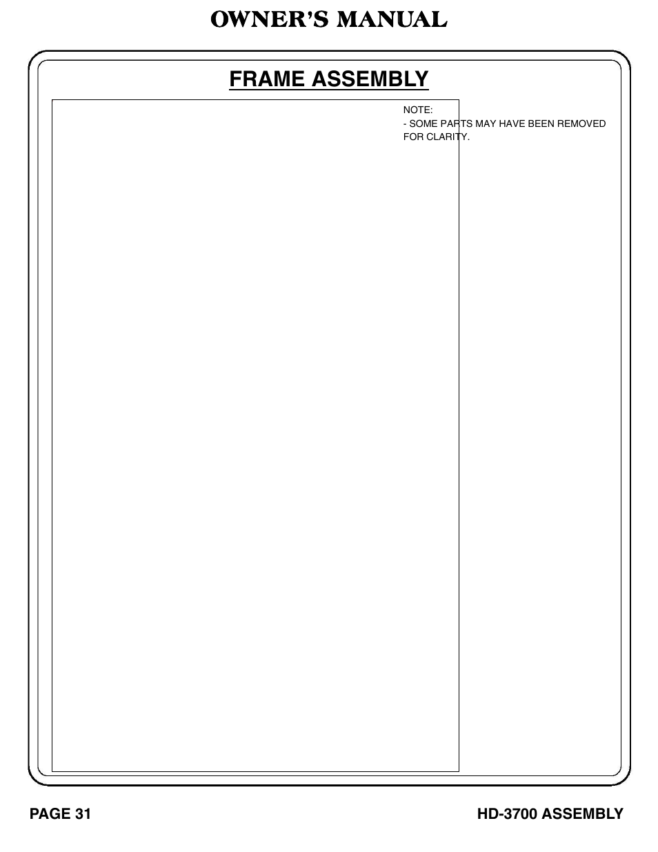 Owner’s manual frame assembly | Hoist Fitness RS‐1408 User Manual | Page 32 / 57
