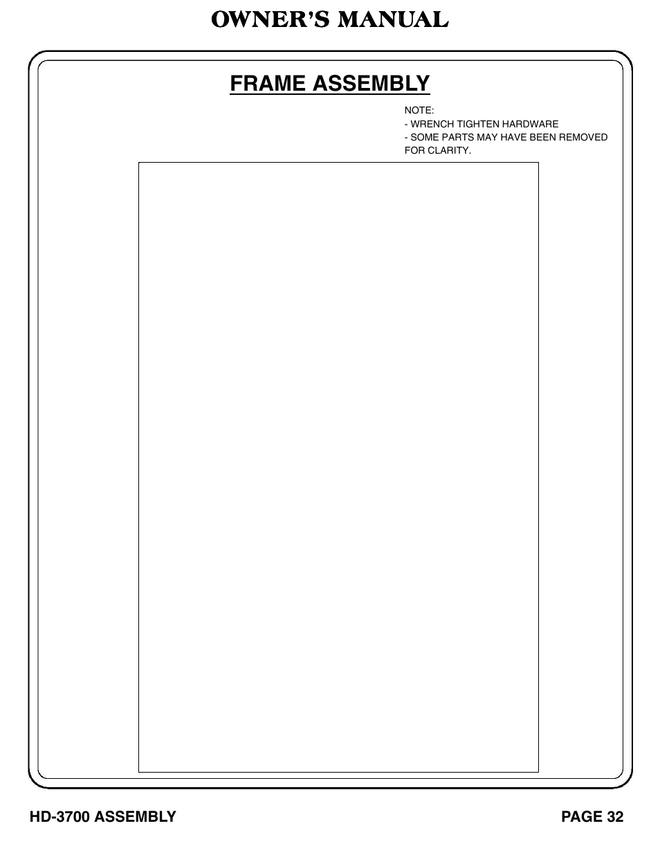 Owner’s manual frame assembly | Hoist Fitness RS‐1408 User Manual | Page 33 / 57