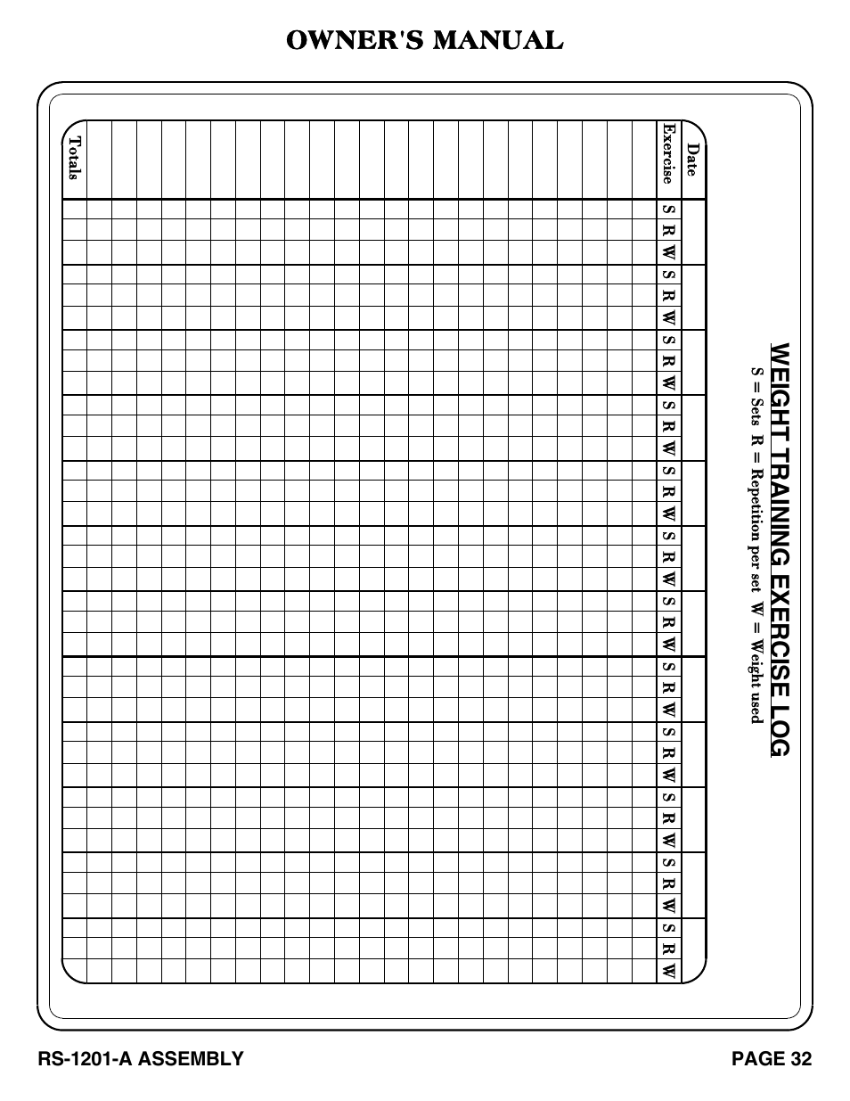 Owner's manual | Hoist Fitness RS-1201-A User Manual | Page 33 / 34