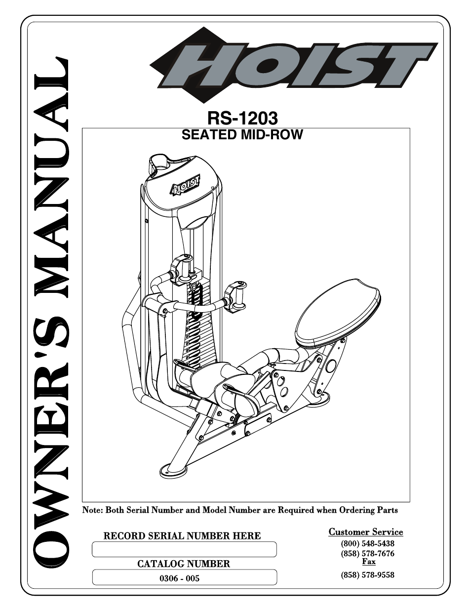 Hoist Fitness RS-1203 User Manual | 31 pages