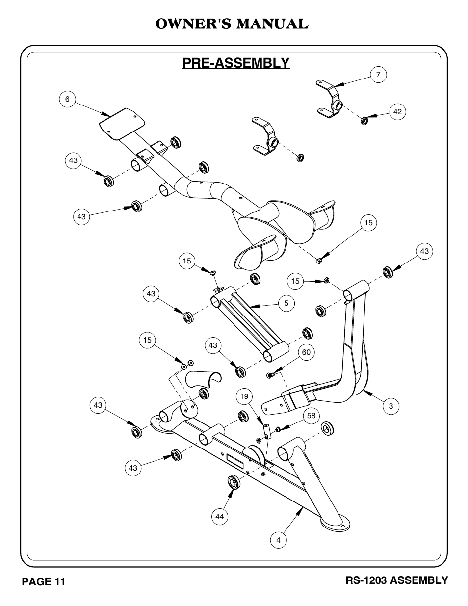 Pre-assembly owner's manual | Hoist Fitness RS-1203 User Manual | Page 12 / 31