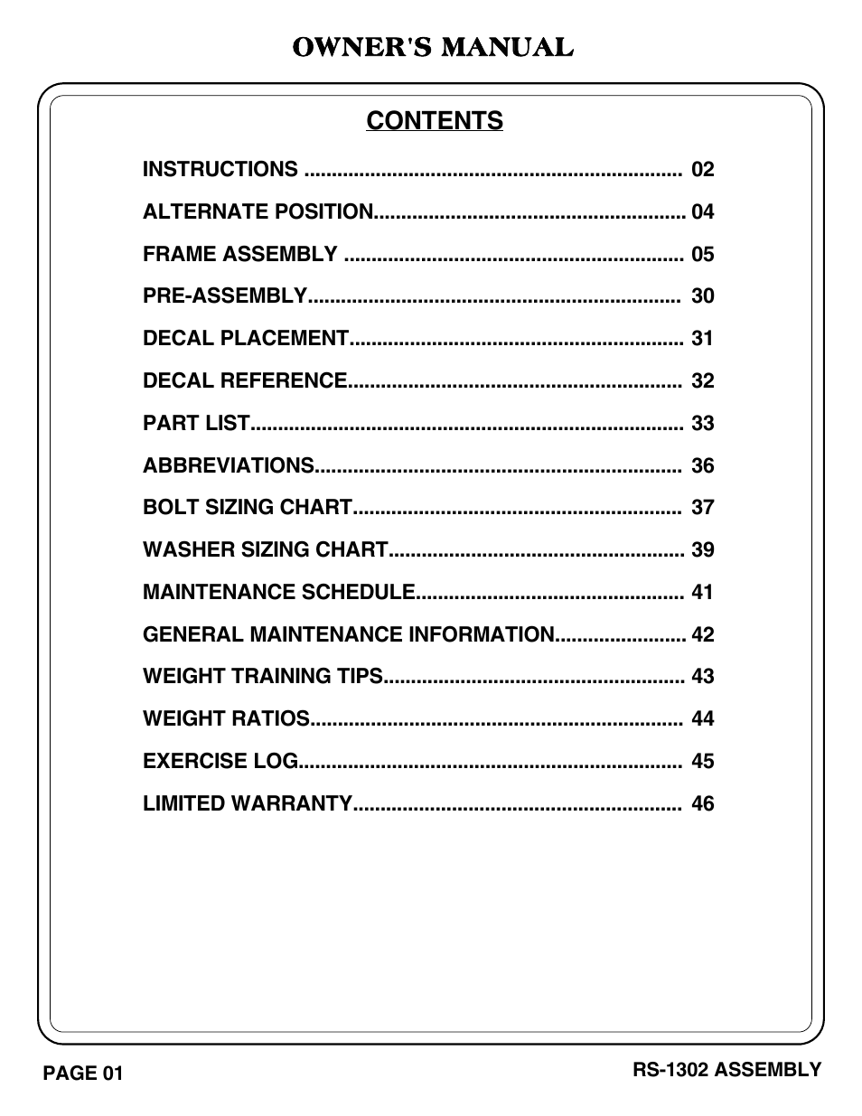 Hoist Fitness RS-1302 User Manual | Page 2 / 47