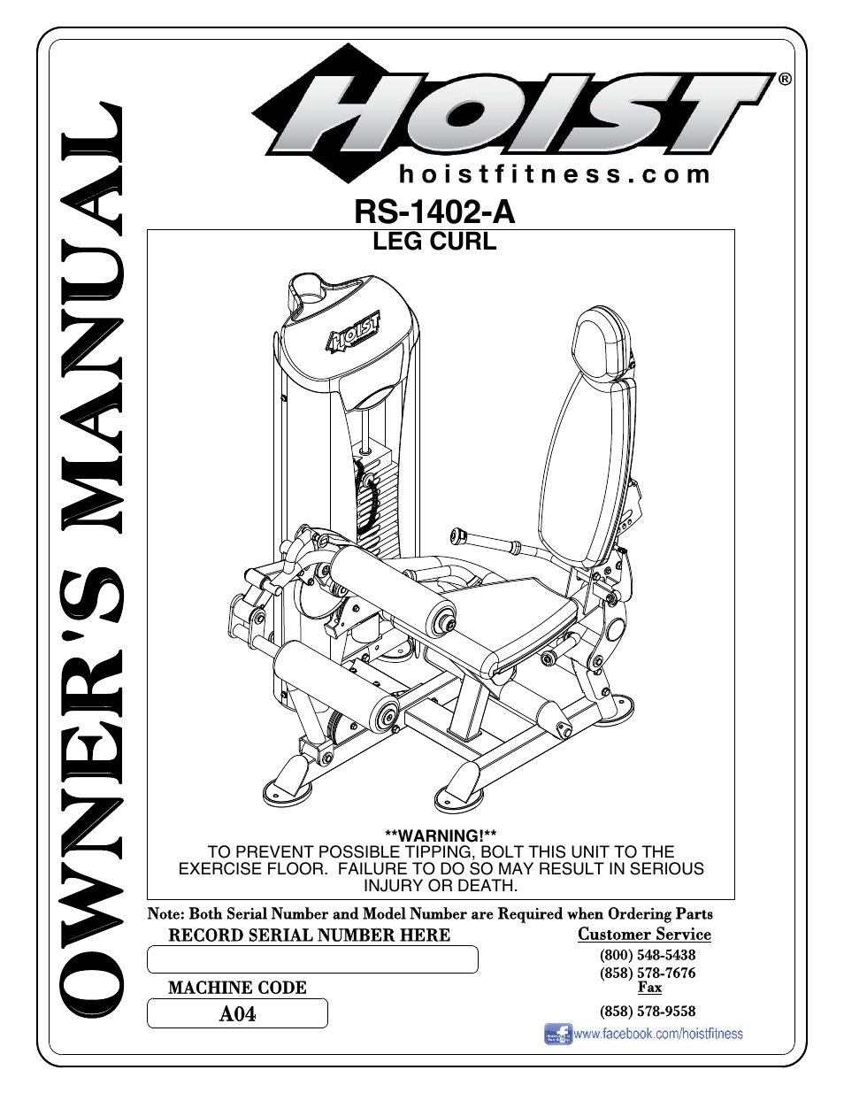 Hoist Fitness RS-1402-A User Manual | 42 pages