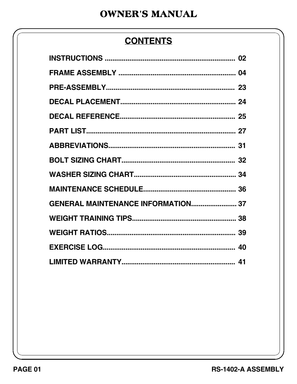 Hoist Fitness RS-1402-A User Manual | Page 2 / 42