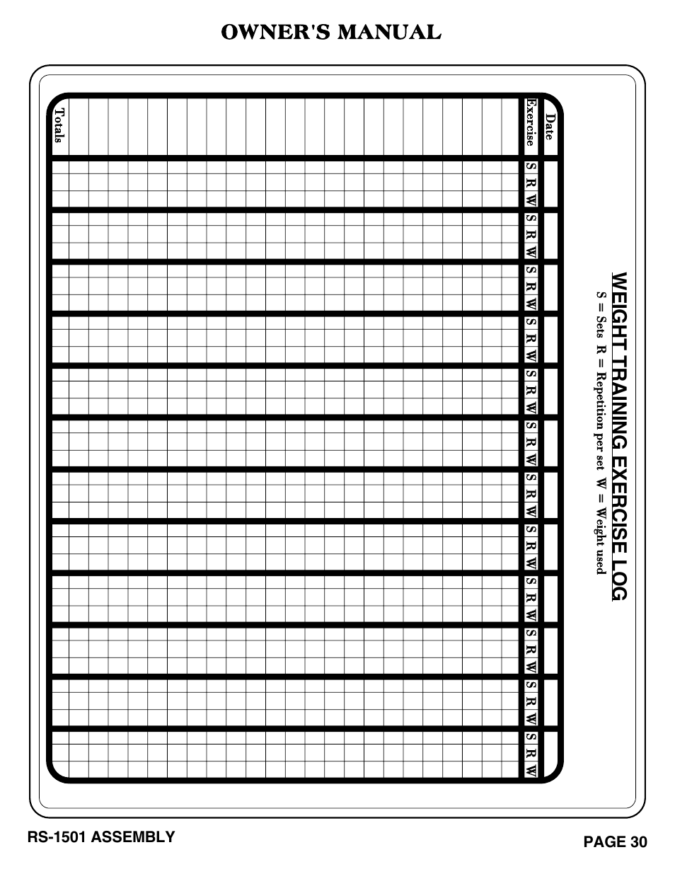 Owner's manual | Hoist Fitness RS-1501 User Manual | Page 31 / 32