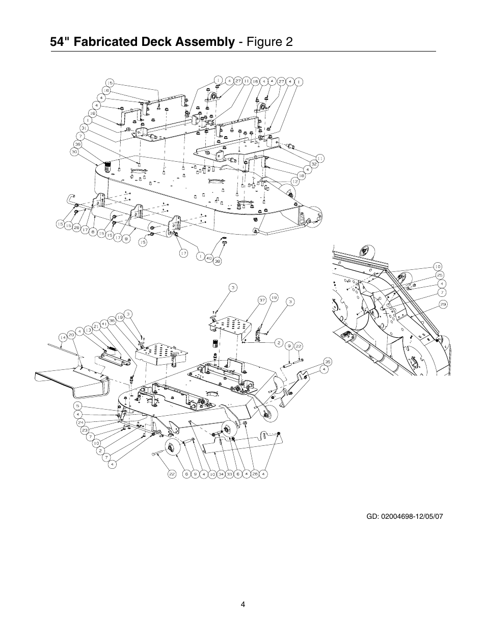 54" fabricated deck assembly - figure 2 | Cub Cadet 53AH8CT4050 User Manual | Page 4 / 28