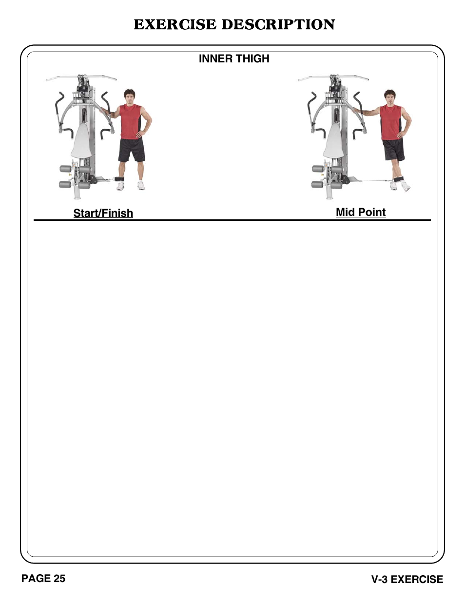 Exercise description | Hoist Fitness V-3 EXERCISE User Manual | Page 26 / 27