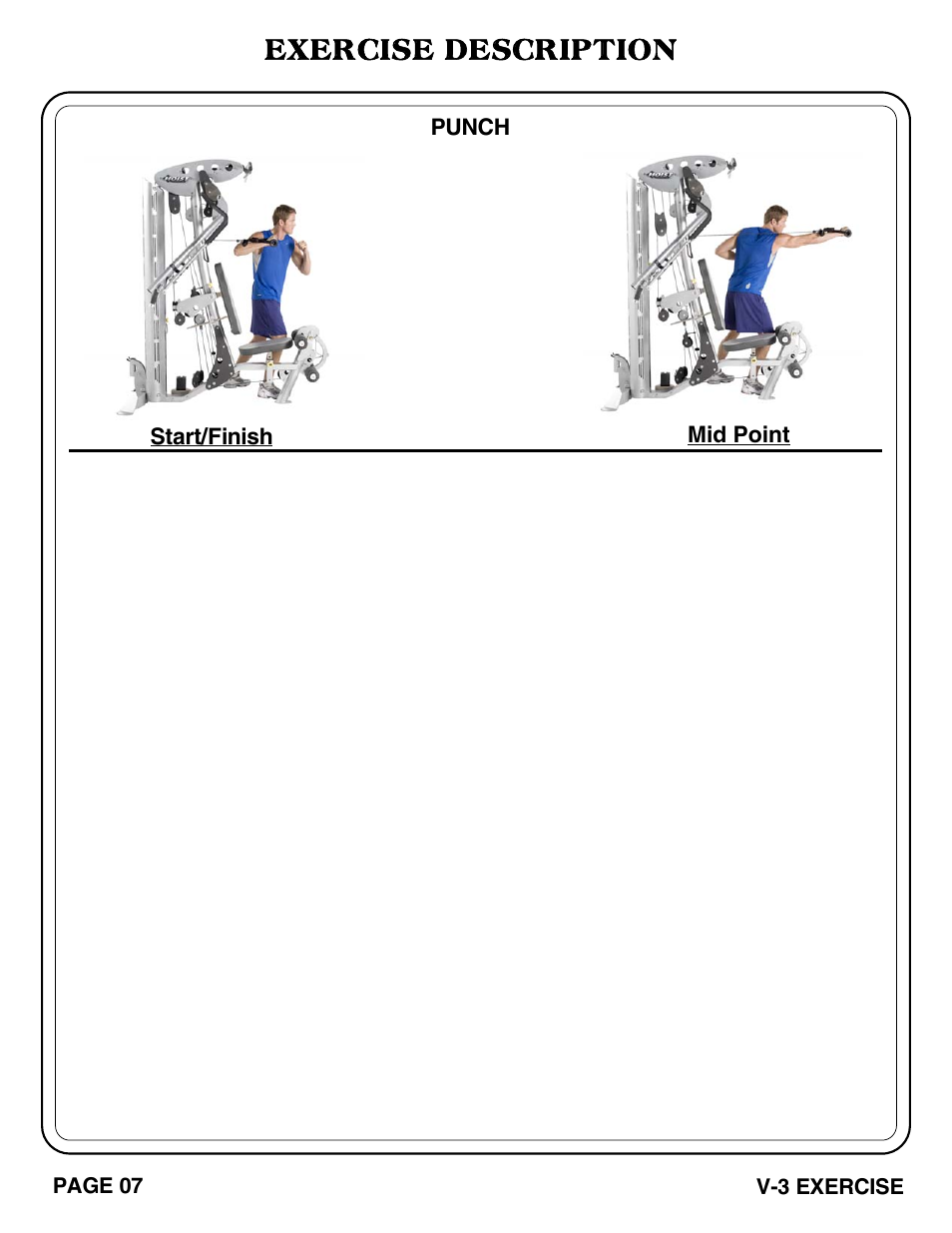 Exercise description | Hoist Fitness V-3 EXERCISE User Manual | Page 8 / 27