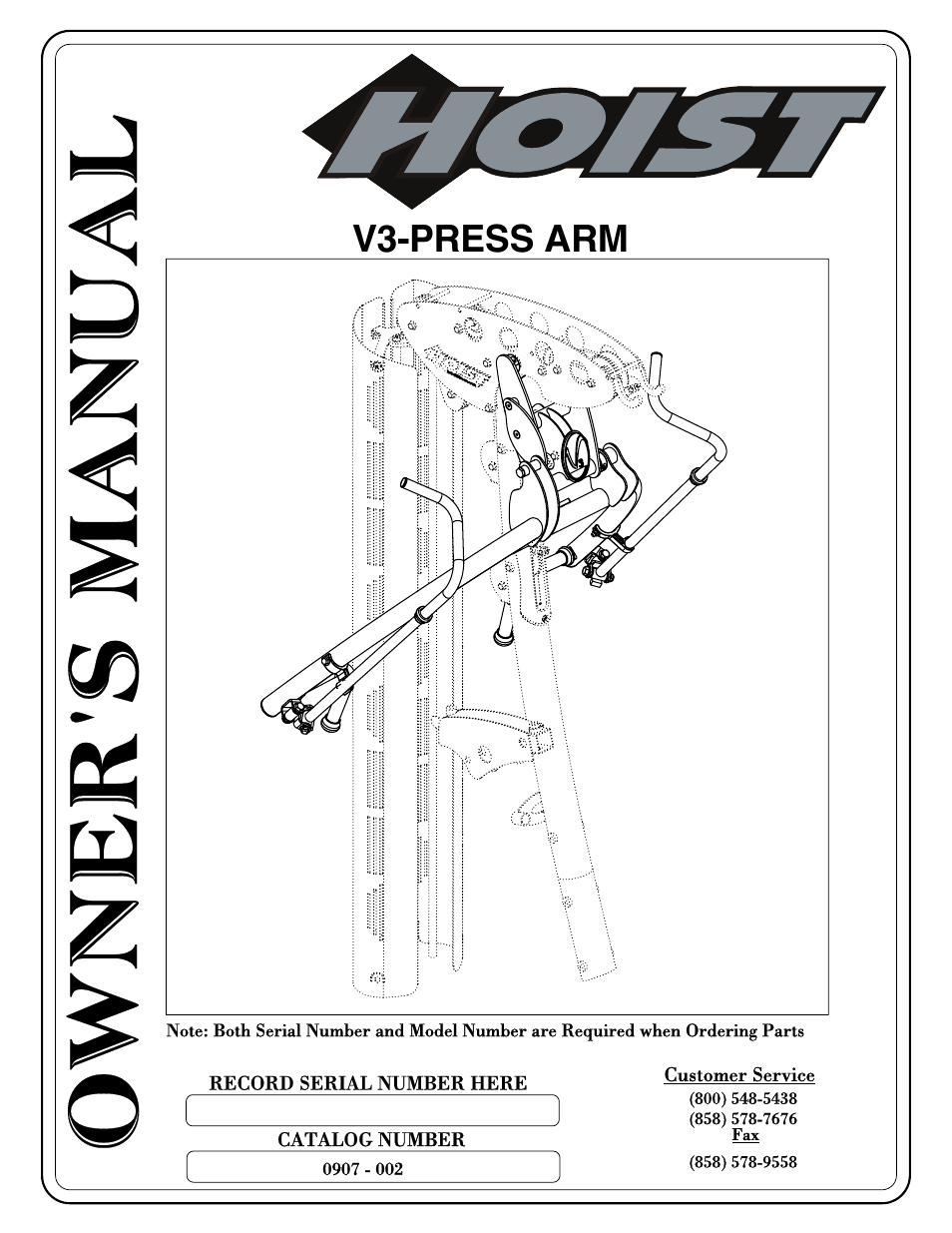 Hoist Fitness V3-PRESS ARM User Manual | 29 pages