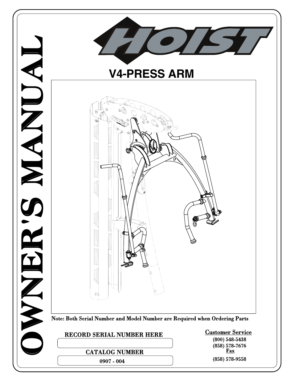 Hoist Fitness V4-PRESS ARM User Manual | 30 pages