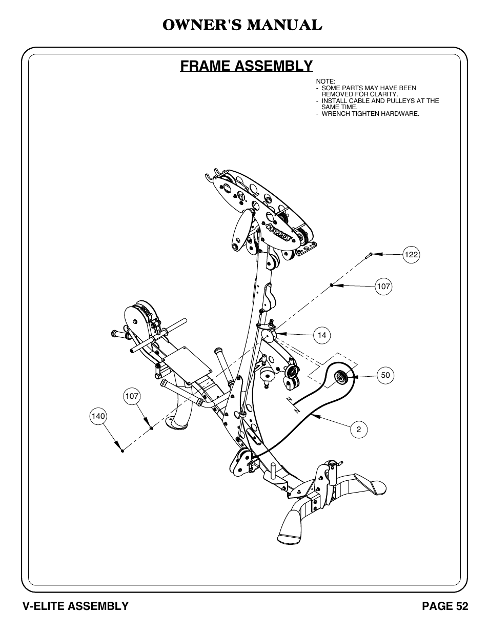 Frame assembly owner's manual | Hoist Fitness V-ELITE User Manual | Page 53 / 84