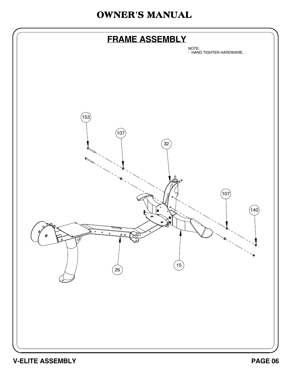 Frame assembly owner's manual, Page 06 v-elite assembly | Hoist Fitness V-ELITE User Manual | Page 7 / 84