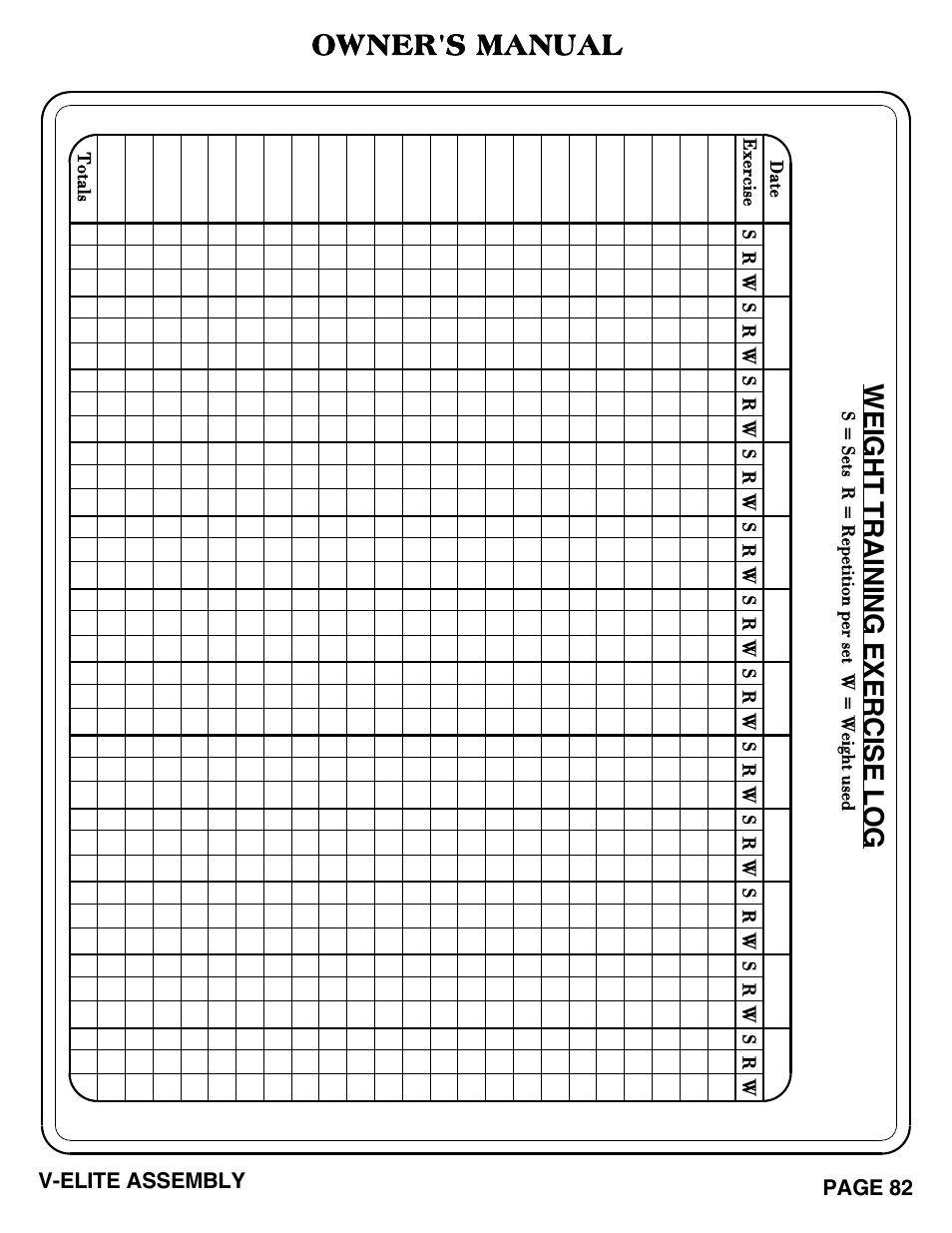 Owner's manual | Hoist Fitness V-ELITE User Manual | Page 83 / 84