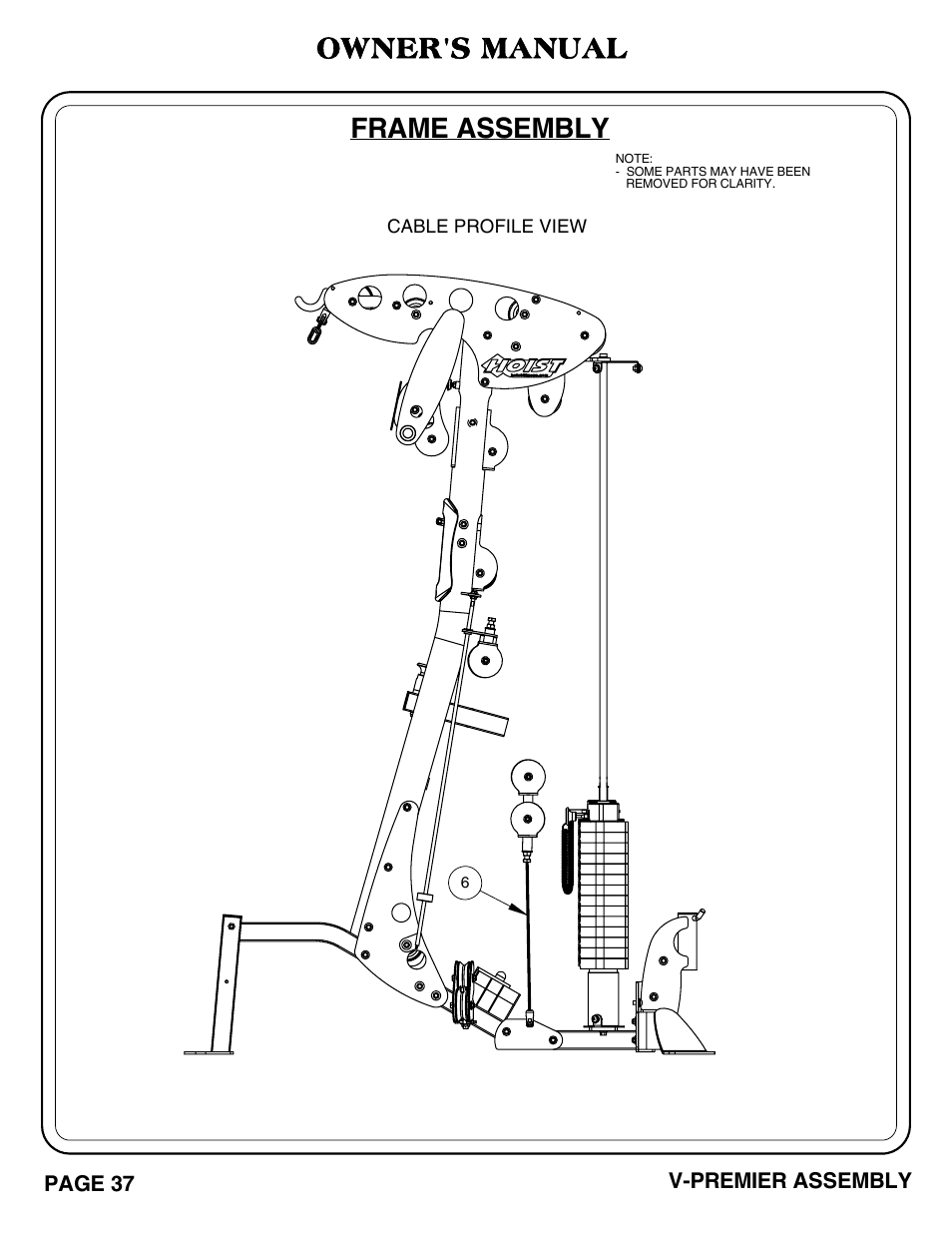 Frame assembly owner's manual | Hoist Fitness V-PREMIER User Manual | Page 38 / 73