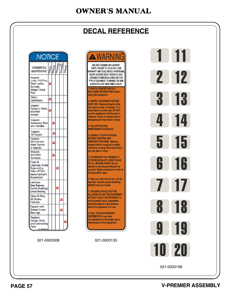 Hoist Fitness V-PREMIER User Manual | Page 58 / 73