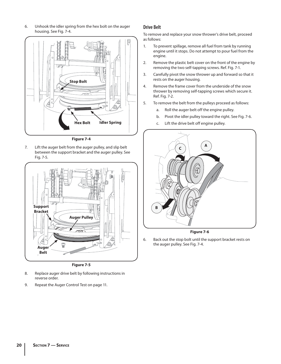 Drive belt | Cub Cadet 726 TDE User Manual | Page 20 / 28