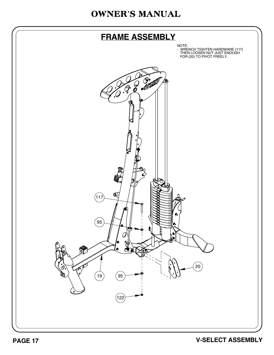 Frame assembly owner's manual | Hoist Fitness V-SELECT User Manual | Page 18 / 84