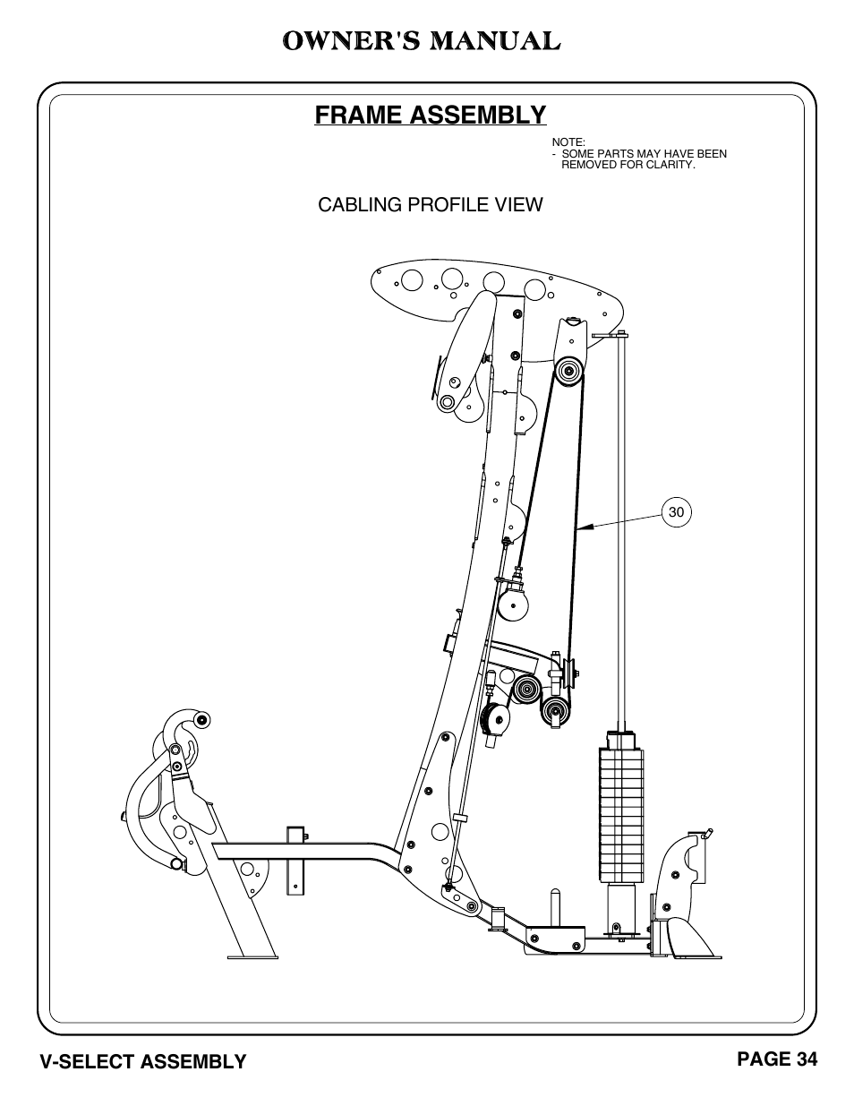 Frame assembly, Owner's manual | Hoist Fitness V-SELECT User Manual | Page 35 / 84