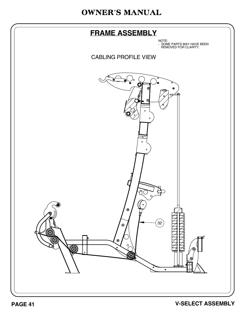 Frame assembly, Owner's manual | Hoist Fitness V-SELECT User Manual | Page 42 / 84