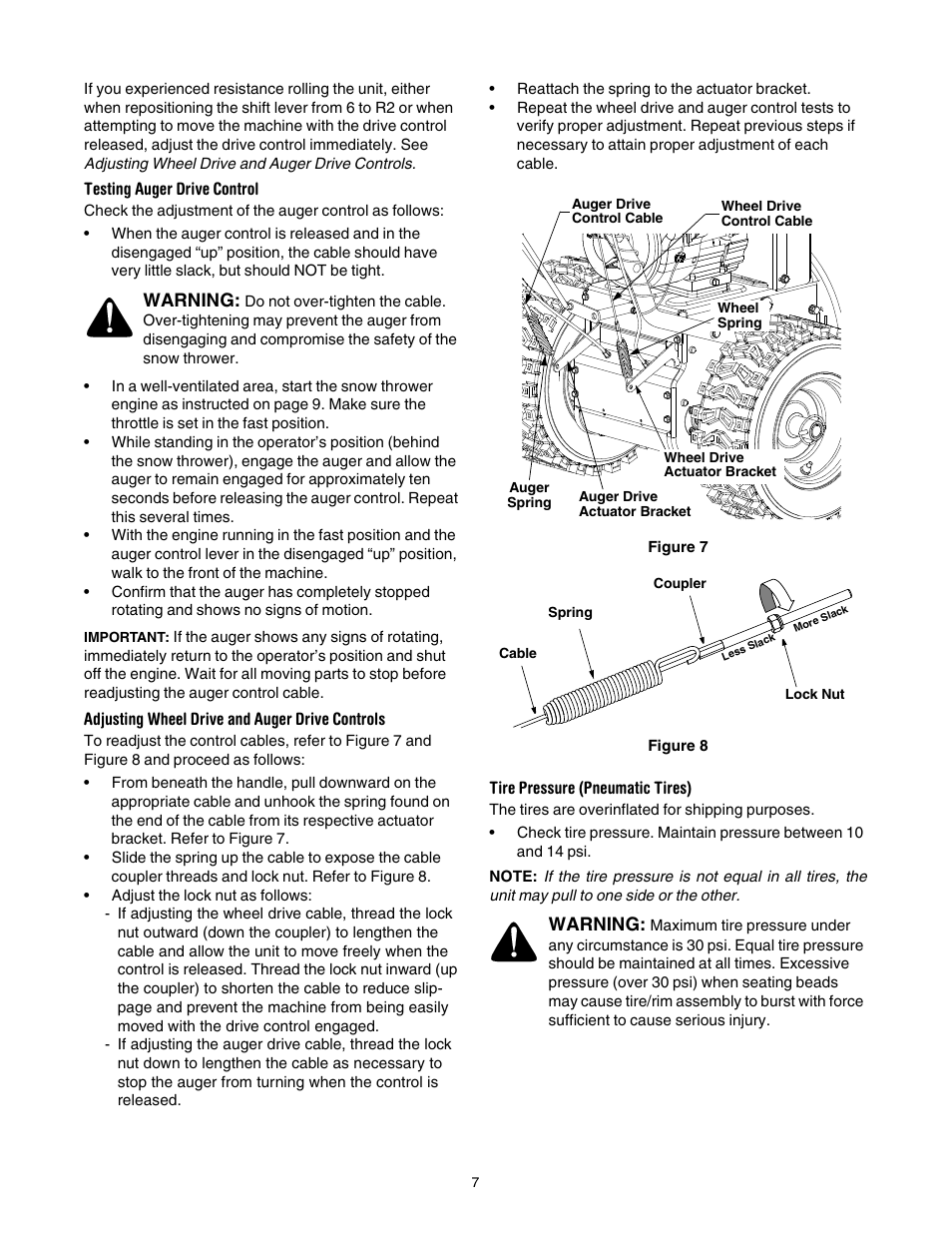 Warning | Cub Cadet 933 SWE User Manual | Page 7 / 32